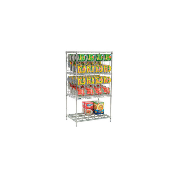 Nexel CR2436DS Can Rack System 3 Tier Chrome Bottom Dunnage Shelf 36""W X 24""D