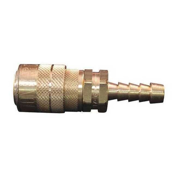 Milton M-Style Coupler, 3/8 in Hose Barb, Brass, Pack of 10 717-6