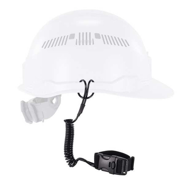 Ergodyne Coil Hard Hat Lanyard,Buckle,18in. L 3157