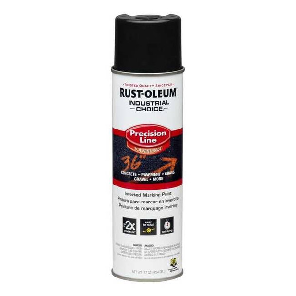 Rust-Oleum Precision Line Marking Paint, Inverted, Black, 20 oz 1675838V