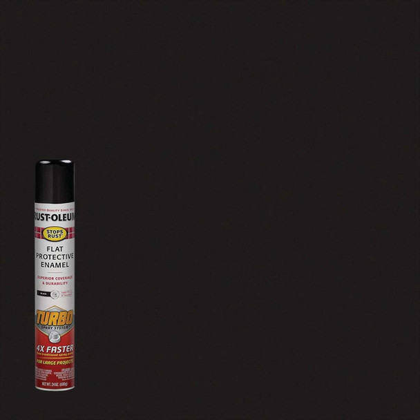 Rust-Oleum Stops Rust 24 Oz. Flat Black Turbo Spray Paint 376298