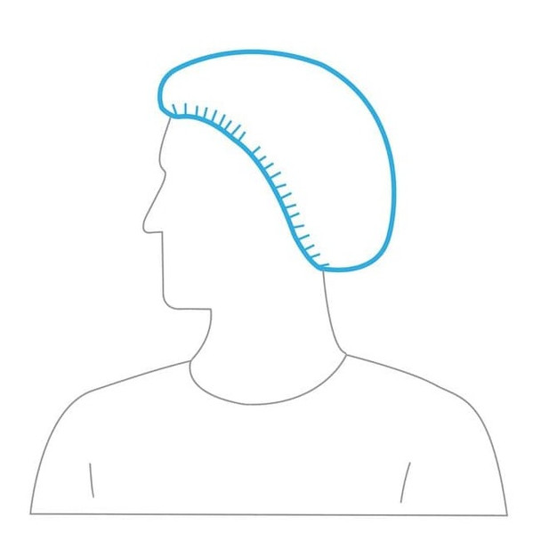 Bouffant Cap, Polypropylene, 21 in Dia., White, M, 1000 PK