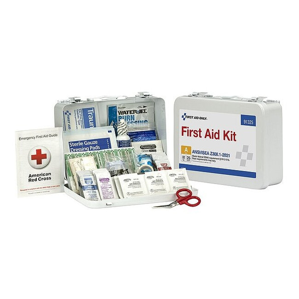 First Aid Kit and Housing, Metal 94 Components, 25 People Served