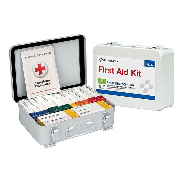 First Aid Kit and Housing, Metal 83 Components, 25 People Served