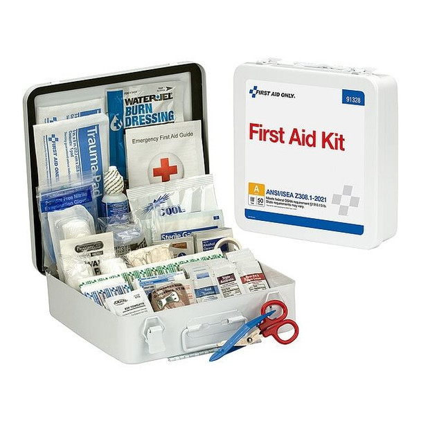 First Aid Kit and Housing, Metal 184 Components, 50 People Served
