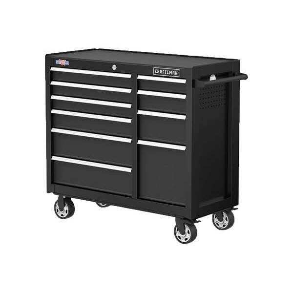S2000 Tool Cabinet, 10 Drawer, Black, Steel, 41 in W x 18 in D x 37-1/2 in H