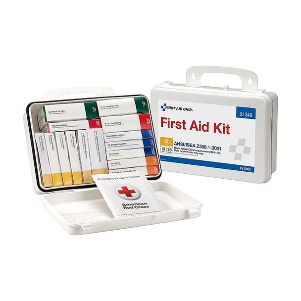 First Aid Kit and Housing, Plastic 83 Components, 25 People Served