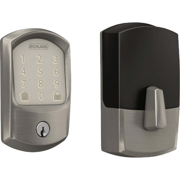 Schlage Encode Greenwich Satin Nickel Smart WiFi Deadbolt BE489WBVGRW619