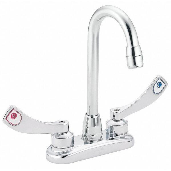 Moen Commercial Gooseneck Bar Faucet, Manual, 4" Mount, 2 Hole 8278