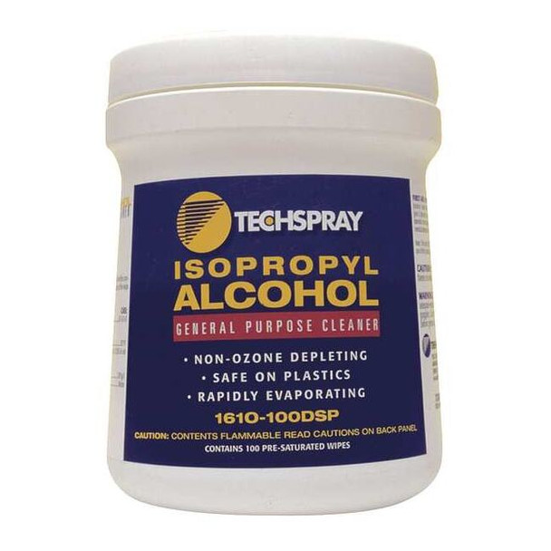 Techspray Multipurpose Cleaning Wipes, 5" x 8", 100 Wipes 1610-100DSP