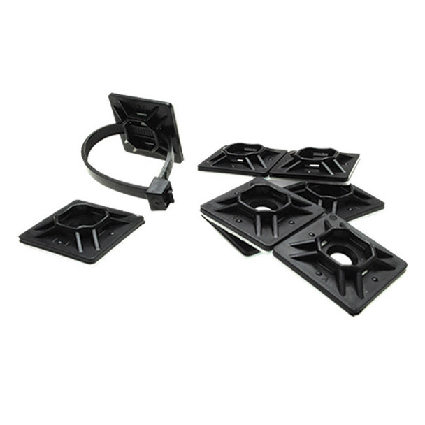 ACT Mounting Bases, 1", Acrylic Adhesive, Black, 100/Pkg (AL-MPA-1000-0-C)