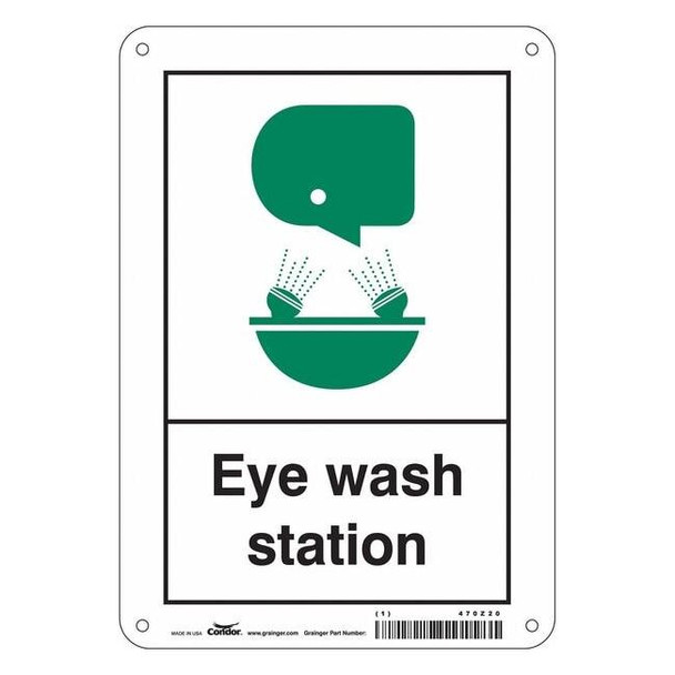 Eye Wash Station, 7 in W x 10 in H, Horizontal Rectangle, Polyethylene, 470Z20