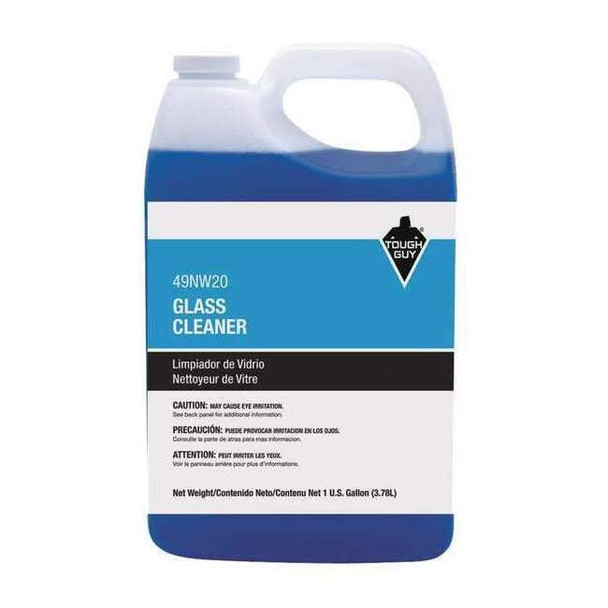 Manufacturer Varies Liquid Glass Cleaner, 1 gal., Blue, Unscented, Jug 49NW20