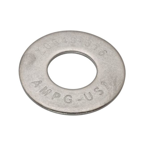 Flat Washer, For Screw Size 5/8" ,316 Stainless Steel Plain Finish, 10 PK