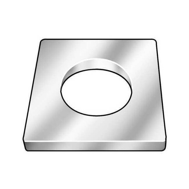 Square Washer, Fits Bolt Size 3/8 in ,Low Carbon Steel Galvanized Finish