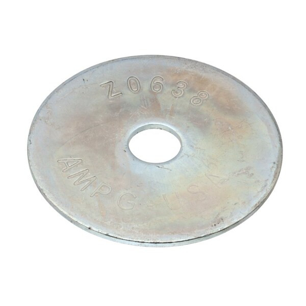 Fender Washer, For Screw Size 3/8" ,Steel Zinc Plated Finish, 100 PK