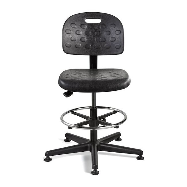 Task Chairs Drafting Chair, No Arm, 21-1/2" to 31" Height, Polyurethane, Black