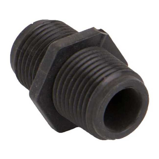 Hex Nipple, Polypropylene, 3/8", Schedule 80, 300 psi Max Pressure