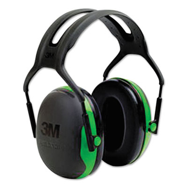 3M™ PELTOR X Series Earmuffs, Model X1A, 22 dB NRR, Black/Green X1A