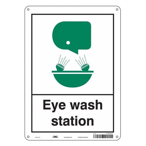 Eye Wash Station, 10 in W x 14 in H, Vertical Rectangle, Polyethylene, 470Z21