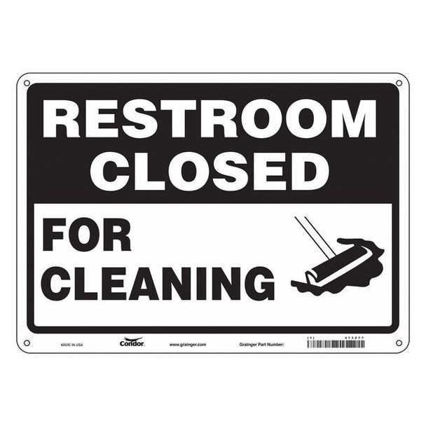 FOR CLEANING, 14 in W x 10 in H, Horizontal Rectangle, Polyethylene, 473Z77