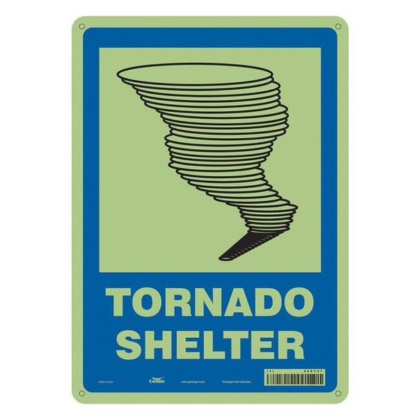 Tornado Shelter, 10 in W x 14 in H, Vertical Rectangle, Aluminum, 465T37