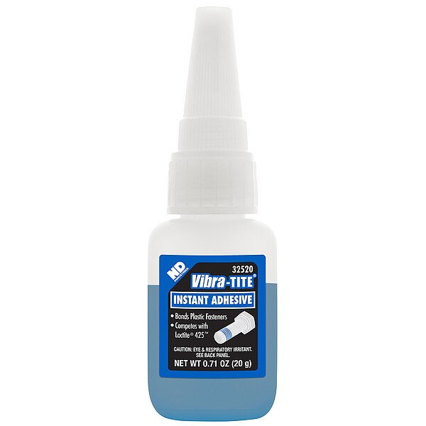 Vibra-Tite Plastic Threadlocker, VIBRA-TITE 325, Blue, Liquid, 20 g Bottle 32520