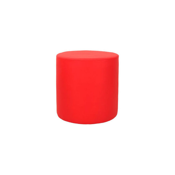 Interion Antimicrobial Round Reception Ottoman Red