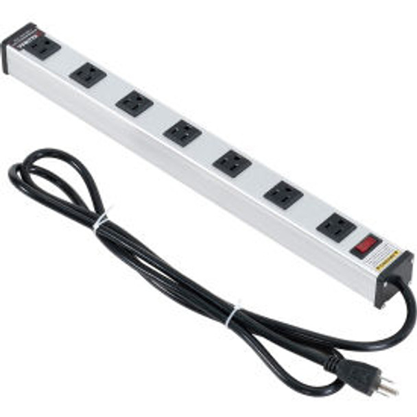 Global Industrial Power Strip 7 Outlets 15A 20""L 6' Cord