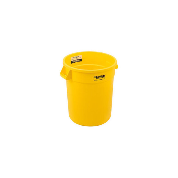 Global Industrial Plastic Trash Can - 20 Gallon Yellow