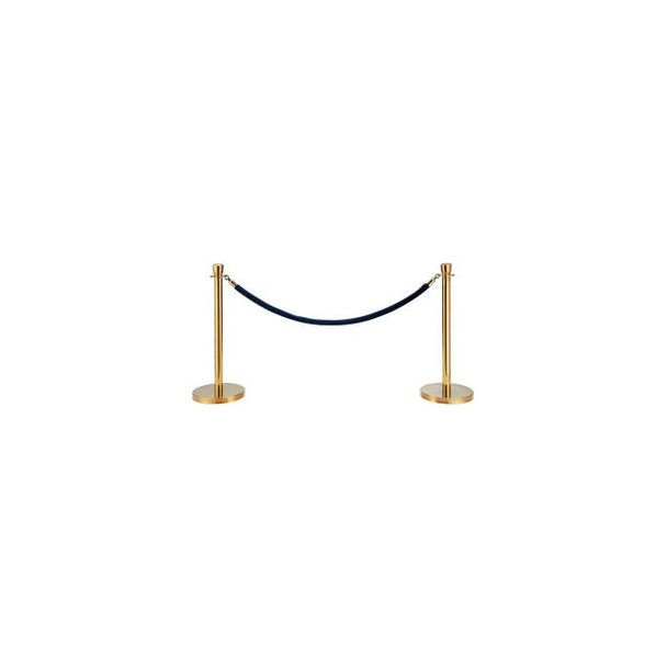 Global Industrial Blue Velour Rope 59"" With Ends For Portable Gold Post