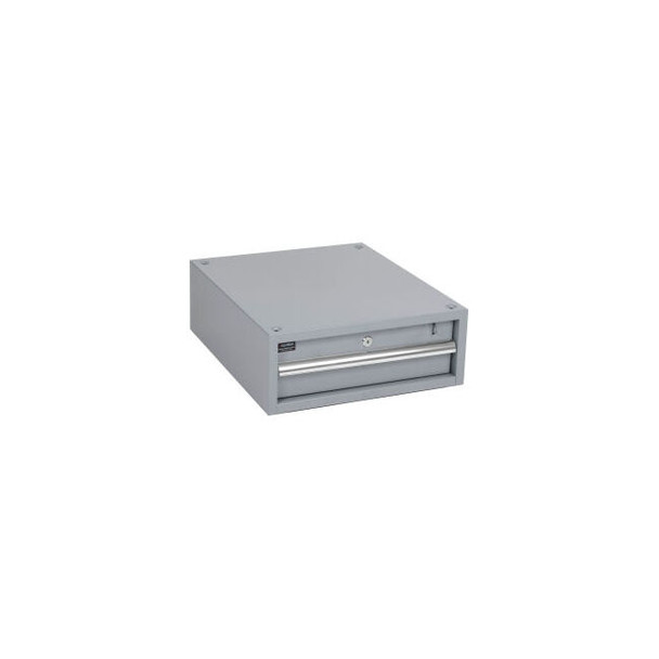 Global Industrial Stacking Steel Drawer W/ Cylinder Lock 17-1/4""W x 20""D Gray