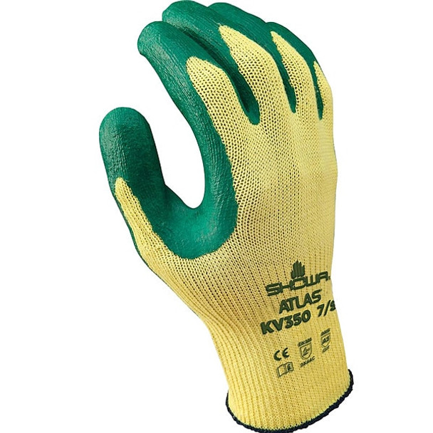 Showa Atlas Coated Gloves,Grn/Yllw,M,PR,VF,50PP56, M 1 PR KV350M-08-V