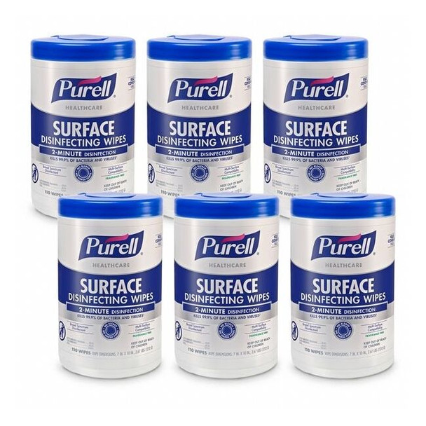 Purell Surface Disinfecting Wipes,110 ct,PK6 9340-06