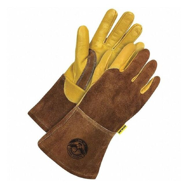 60-1-1818KV Welding Gloves, Gauntlet Cuff, Wing Thumb, Premium Cowhide, XL, 1 PR