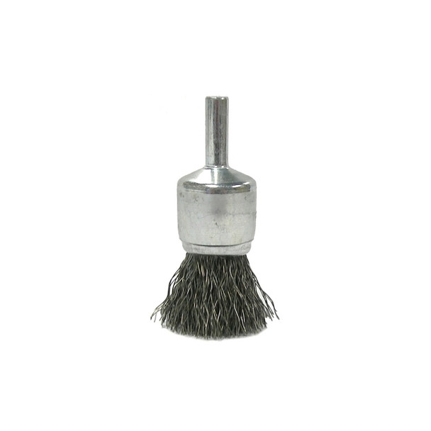 Crimped Wire Solid End Brushes, Steel, 22,000 rpm, 3/4" x 0.02"