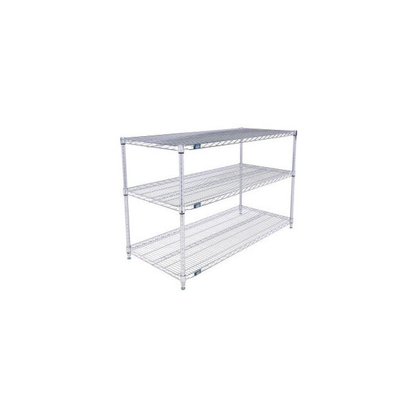 Nexel 3 Shelf Stainless Steel Wire Shelving Unit Starter 54""W x 21""D x 34""H