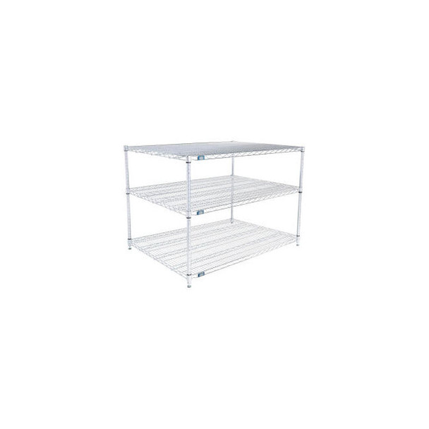 Nexel 3 Shelf Stainless Steel Wire Shelving Unit Starter 60""W x 30""D x 34""H