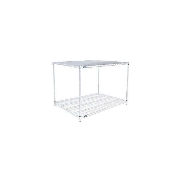 Nexel 2 Shelf Stainless Steel Wire Shelving Unit Starter 60""W x 30""D x 34""H