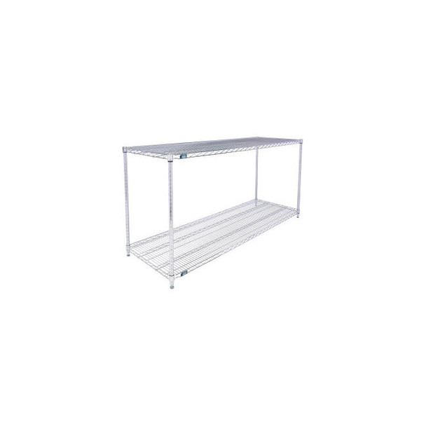 Nexel 2 Shelf Stainless Steel Wire Shelving Unit Starter 72""W x 21""D x 34""H