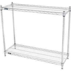 Nexel 2 Shelf Stainless Steel Wire Shelving Unit Starter 42""W x 18""D x 34""H