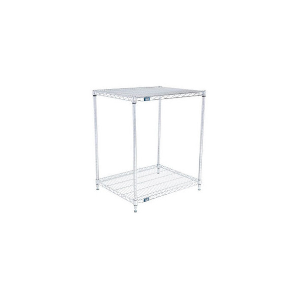 Nexel 2 Shelf Stainless Steel Wire Shelving Unit Starter 30""W x 21""D x 34""H