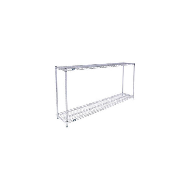 Nexel 2 Shelf Chrome ESD Wire Shelving Unit Starter 72""W x 12""D x 34""H