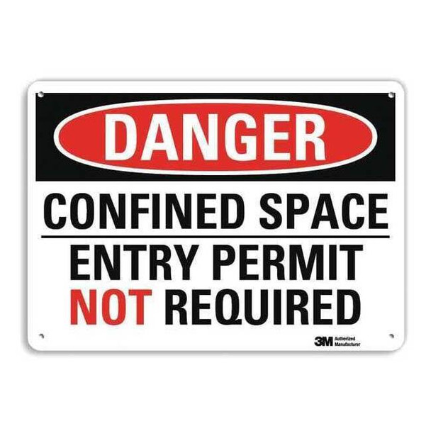 Lyle Danger Sign,4 Hole Mount,14inWx10inH, U3-1208-RA_14X10 U3-1208-RA_14X10