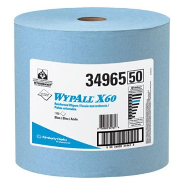 WypAll* X60 Wipers, Jumbo Roll, Blue, 1100/Roll