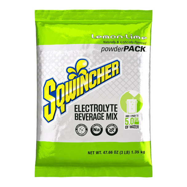 Sqwincher® Regular Powder Packs, 47.66 oz Packs, 5 gal Yield