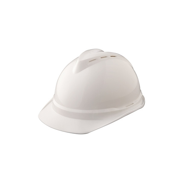 V-Gard® 500 Protective Caps and Hats, 4 Point Fas-Trac, Vented Cap, White