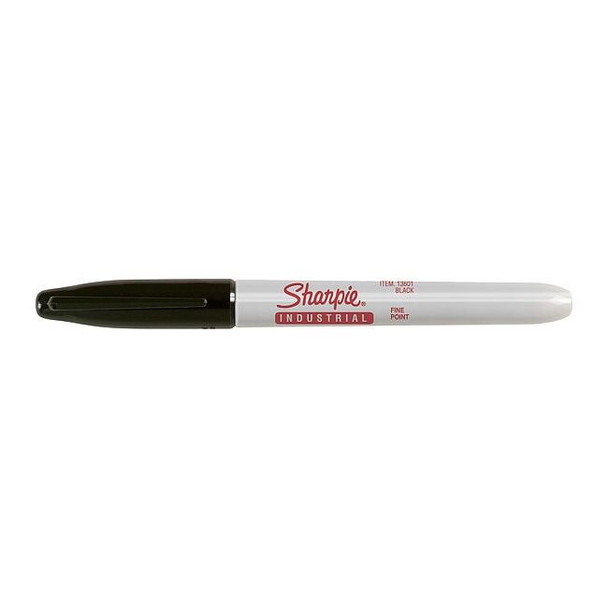 Permanent Industrial Marker, Fine Tip, Black Color Family, Ink, 12 pk