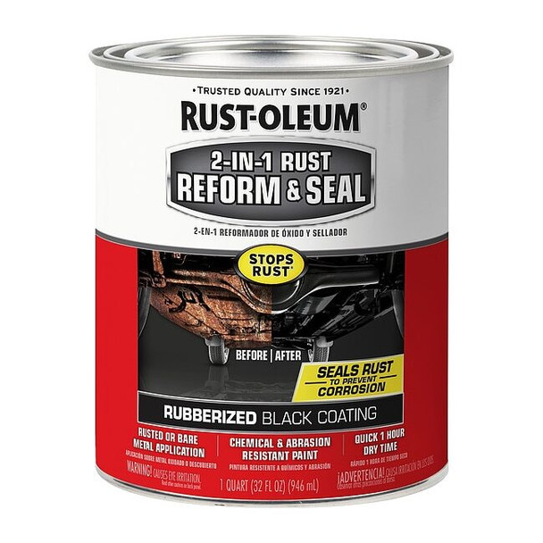 Rust-Oleum Rubberized Coating,Black,1 qt 344763