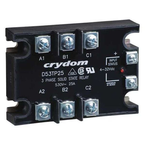 Crydom Solid State Relay, 3 Phase, Saddle Clamp, Screw, Panel, SCR A53TP50D-10